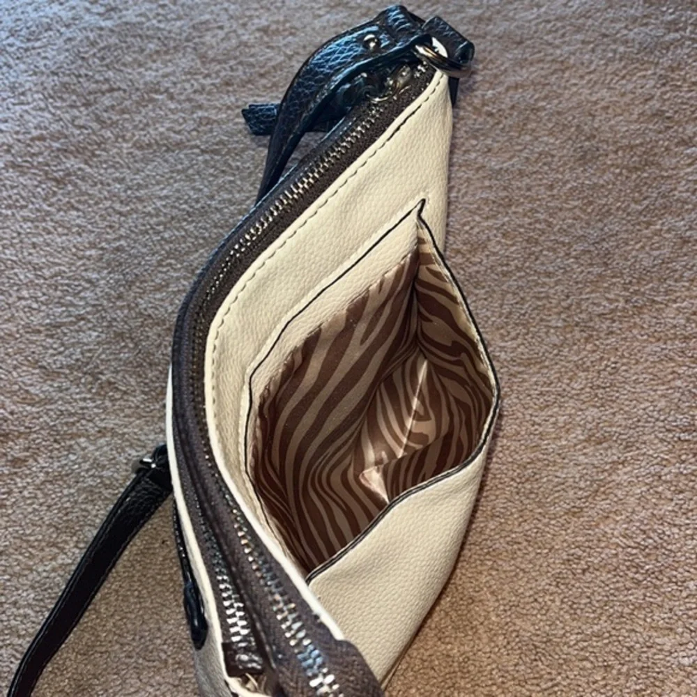 Dana Buchman Faux Leather Crossbody Bag White & Black